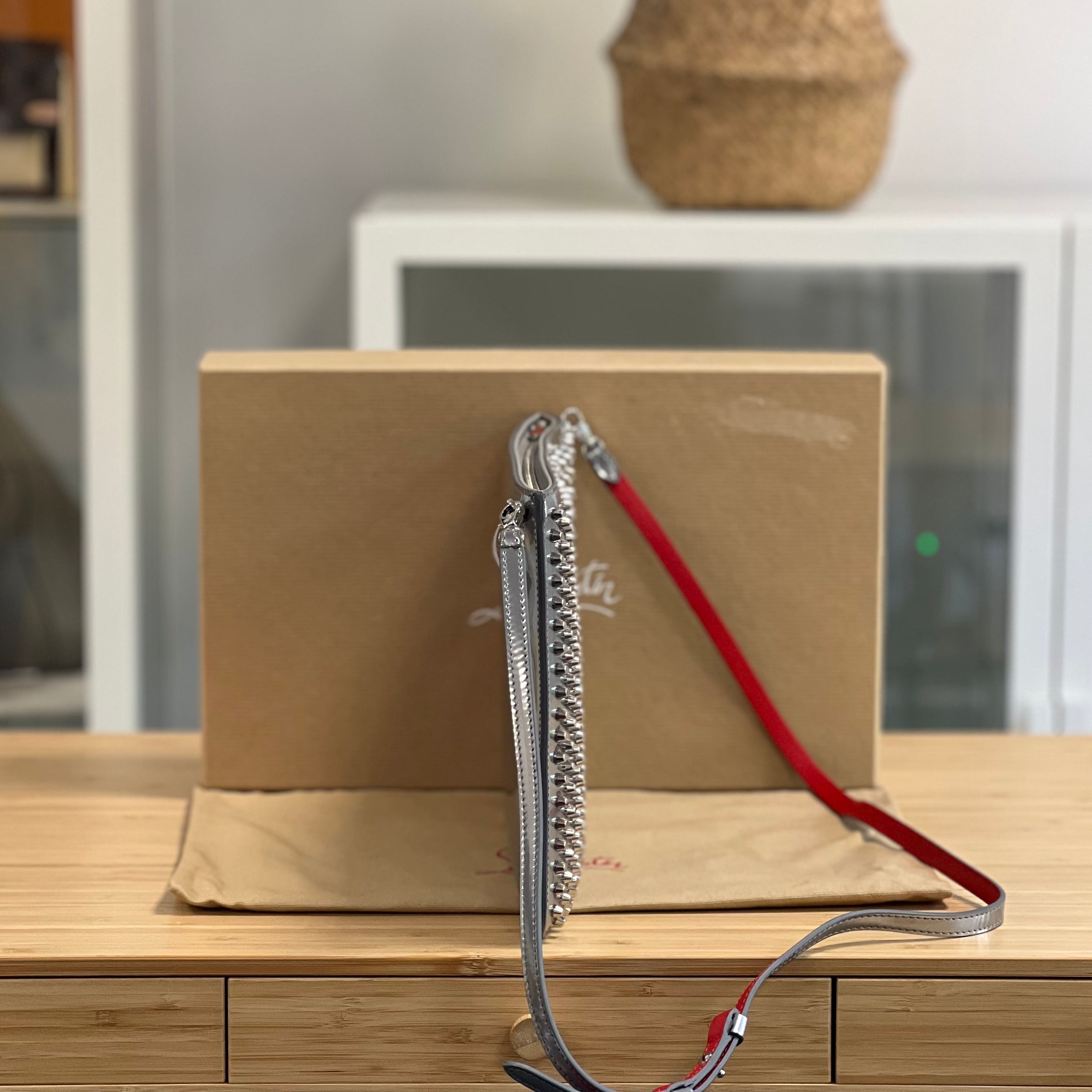 Preloved Louboutin Loubiposh Spike Clutch