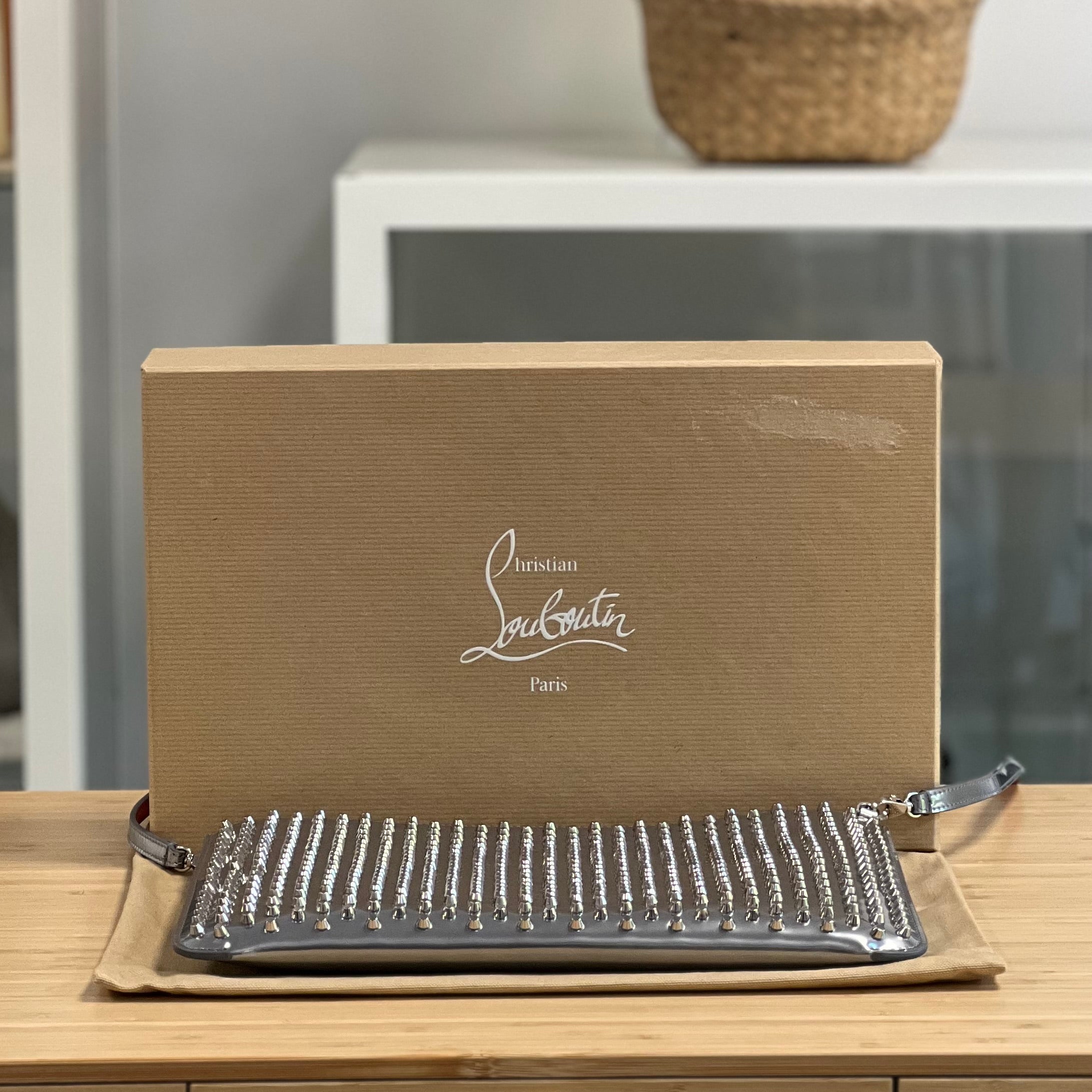 Preloved Louboutin Loubiposh Spike Clutch