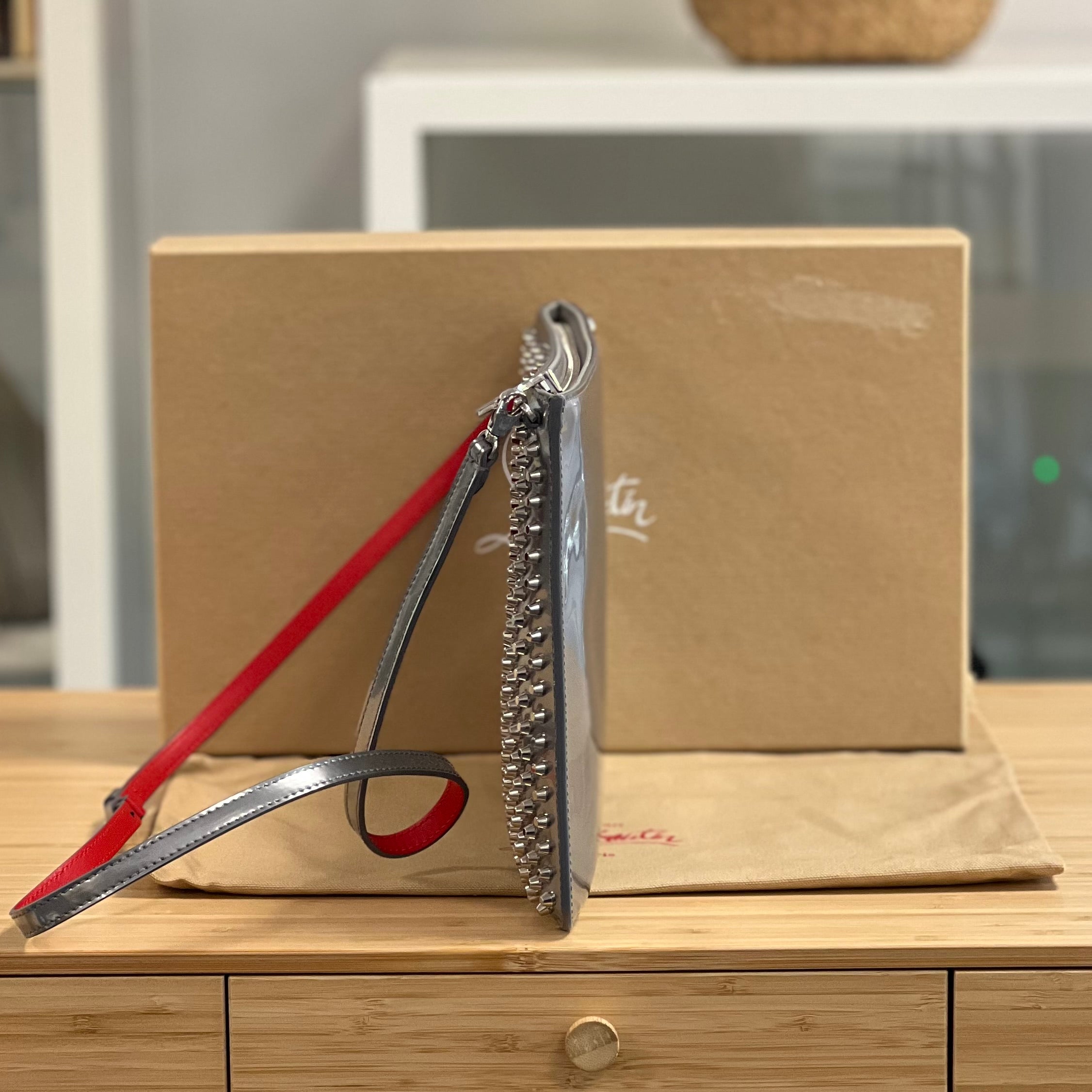 Preloved Louboutin Loubiposh Spike Clutch