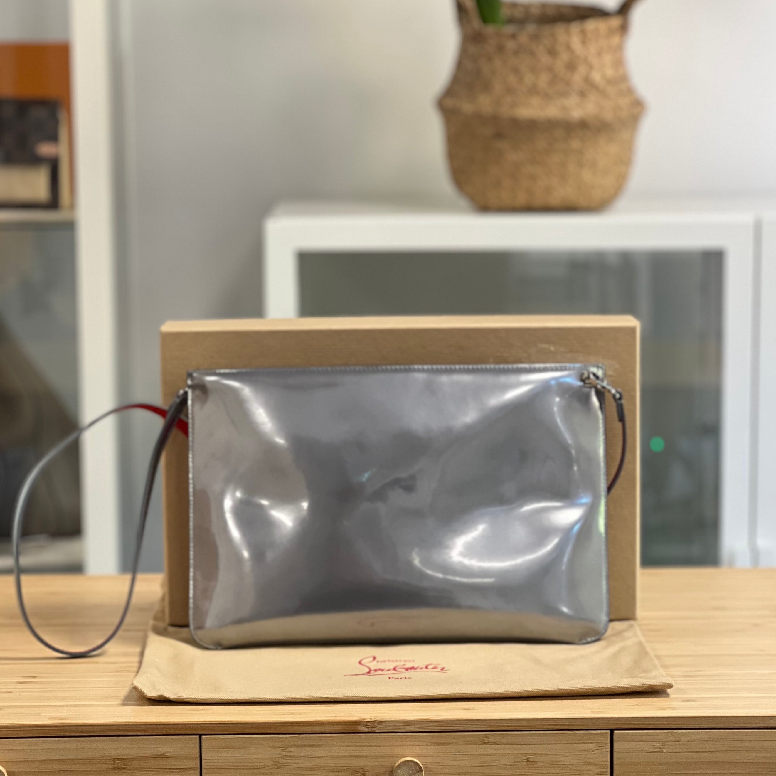 Preloved Louboutin Loubiposh Spike Clutch