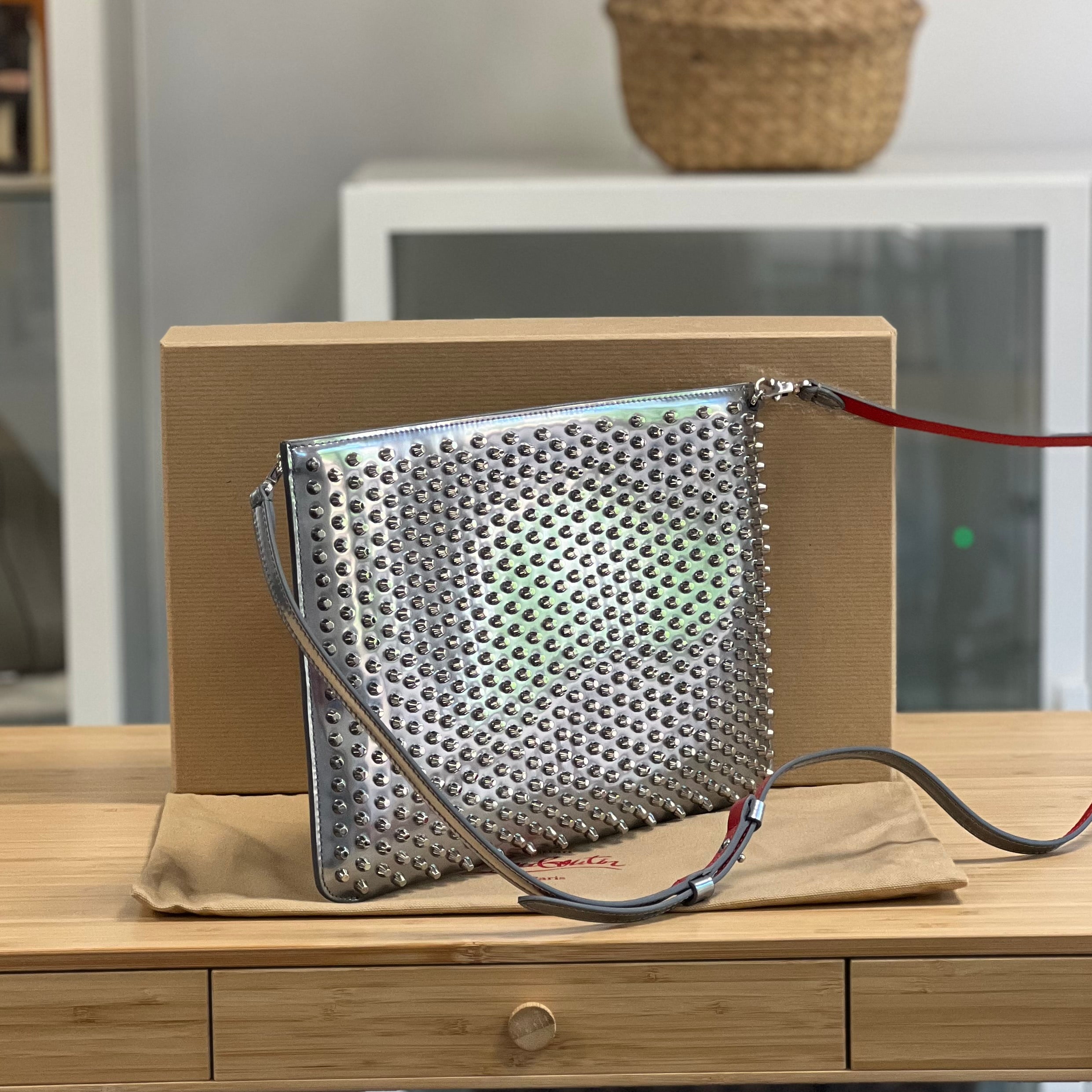 Preloved Louboutin Loubiposh Spike Clutch