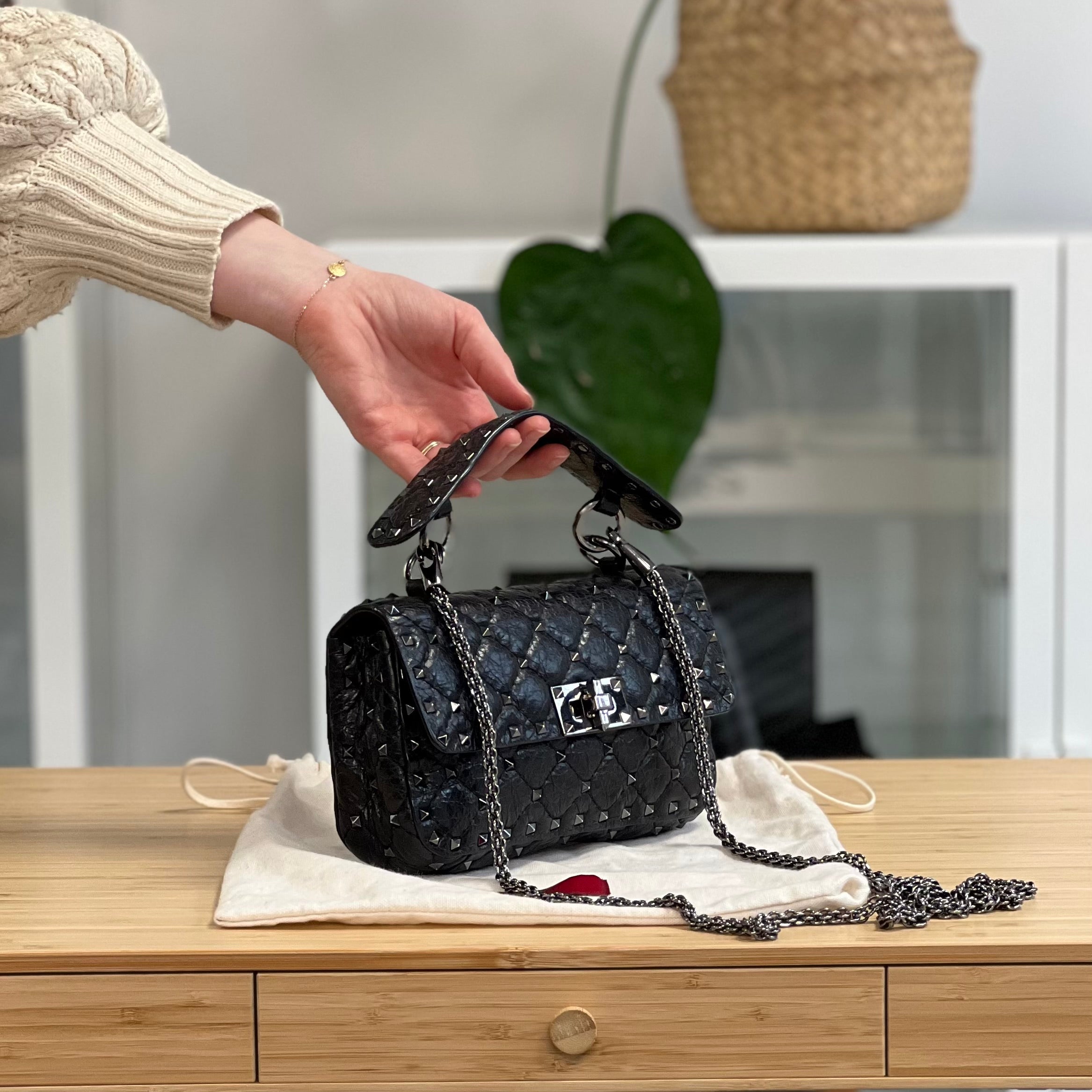 Preloved Valentino Rockstud Spike Mini Bag