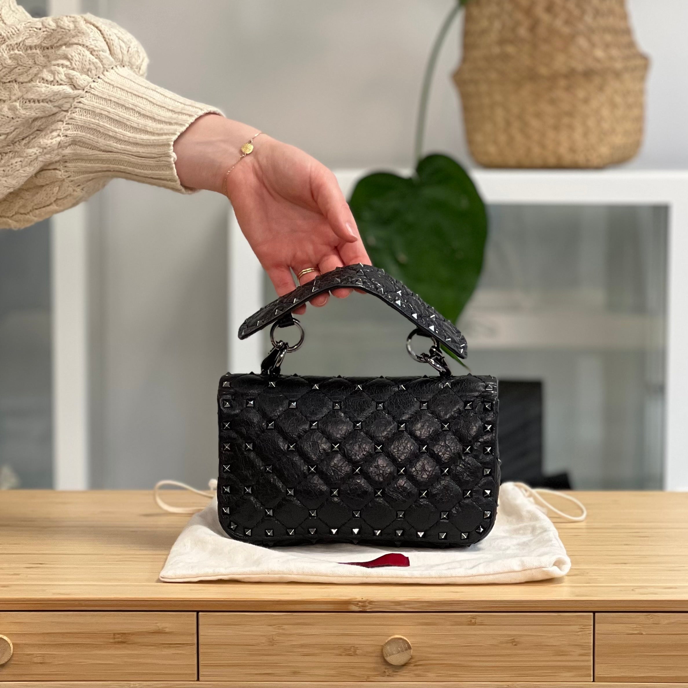 Preloved Valentino Rockstud Spike Mini Bag