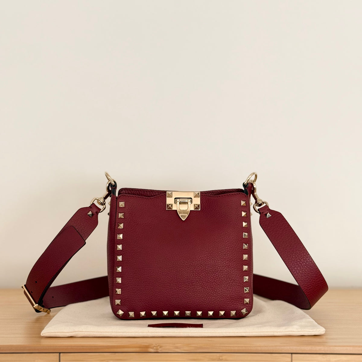 Valentino Rockstud Flip-Lock Messenger