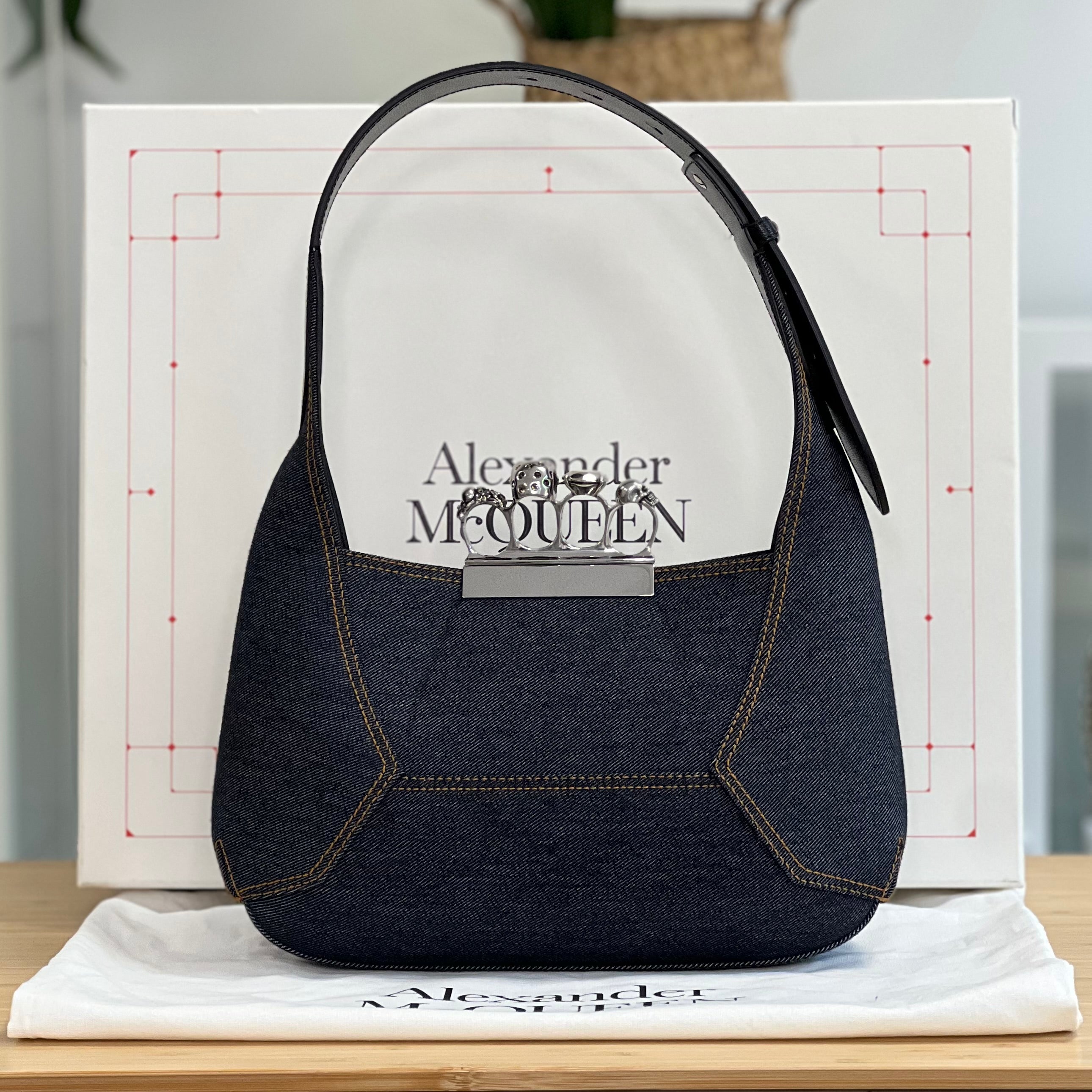 Preloved Alexander McQueen Jewelled Denim Hobo