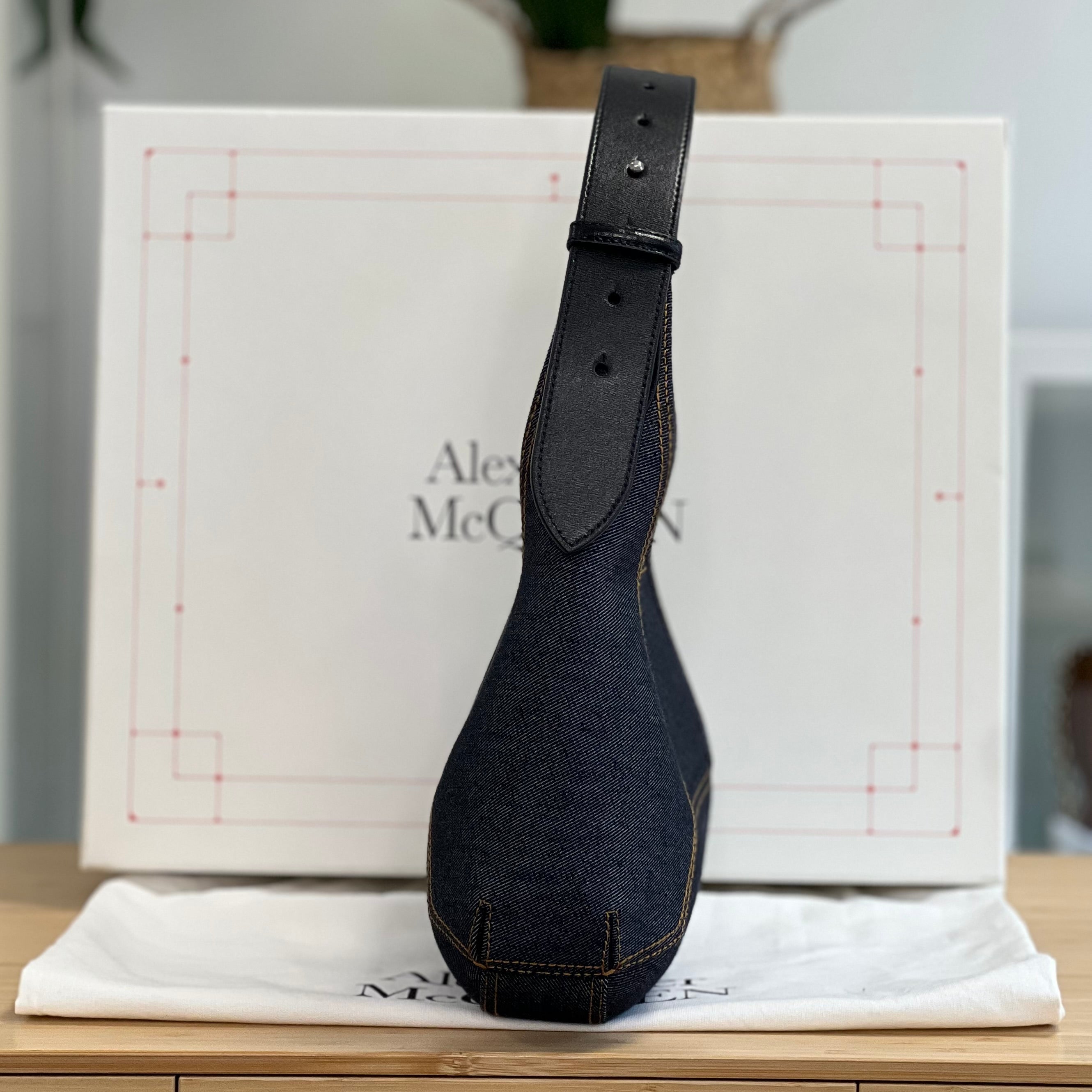 Preloved Alexander McQueen Jewelled Denim Hobo