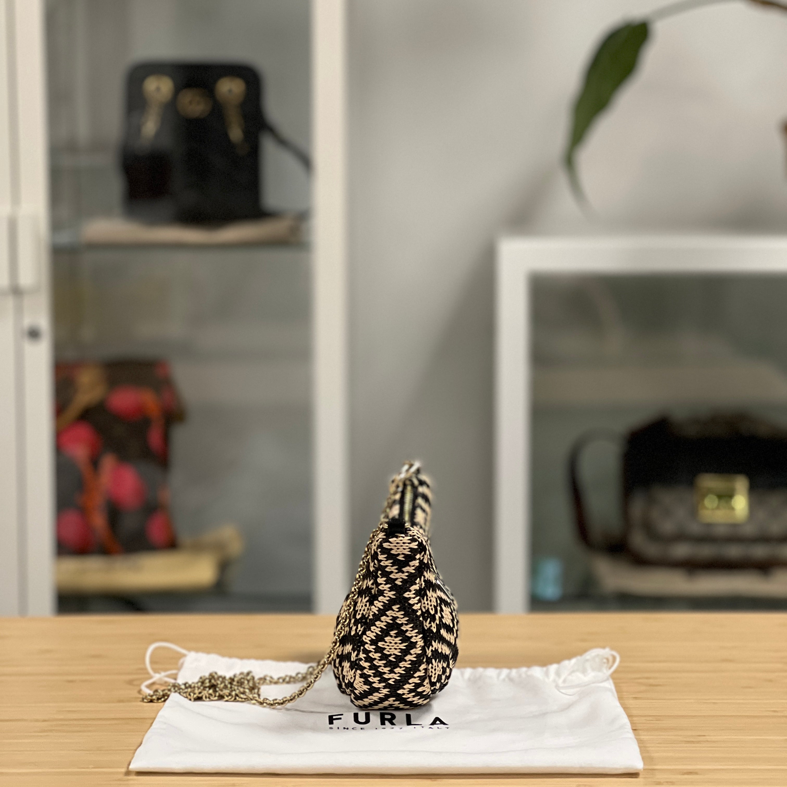 Furla 1927 Raffia Mini Crossbody