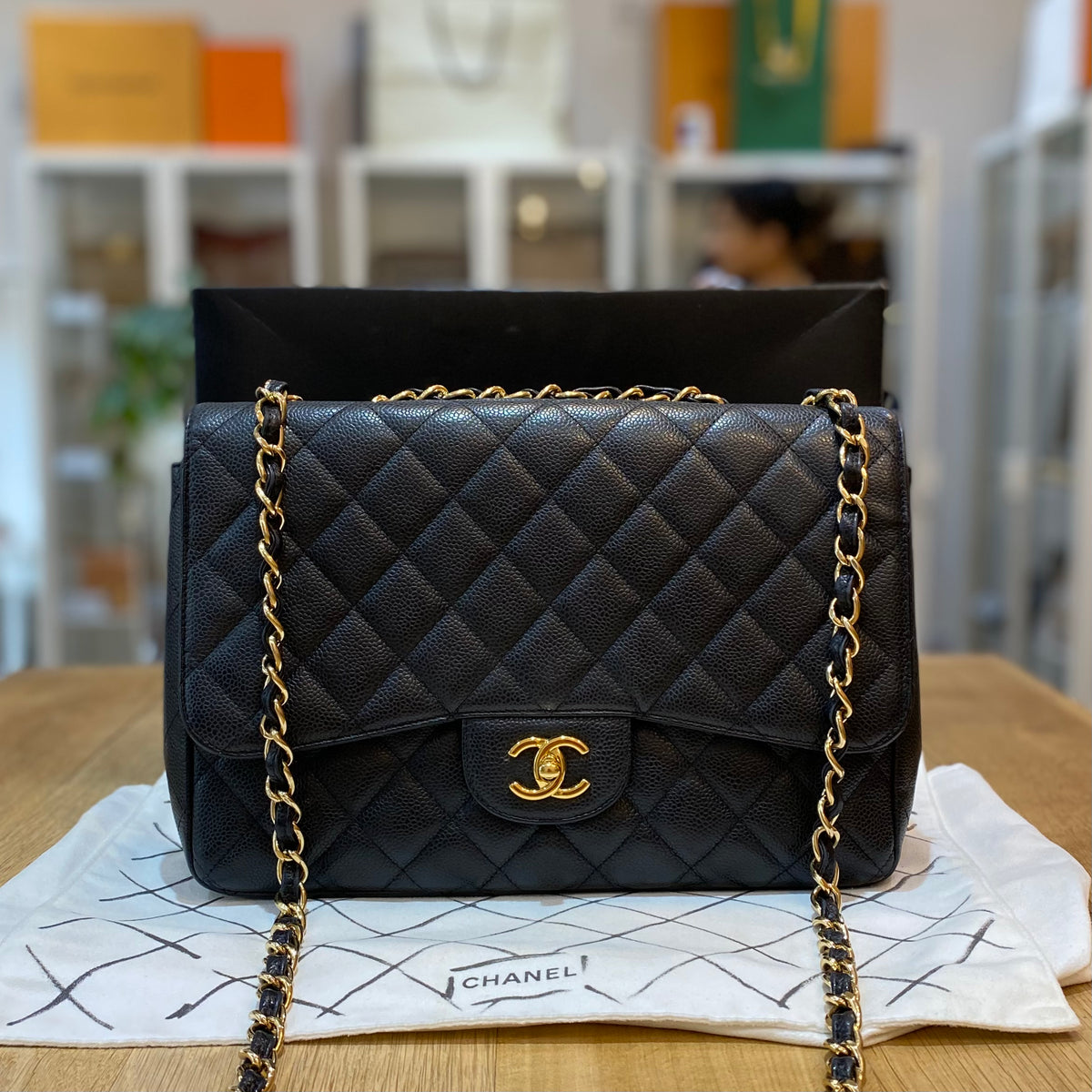 Chanel jumbo gold hardware top