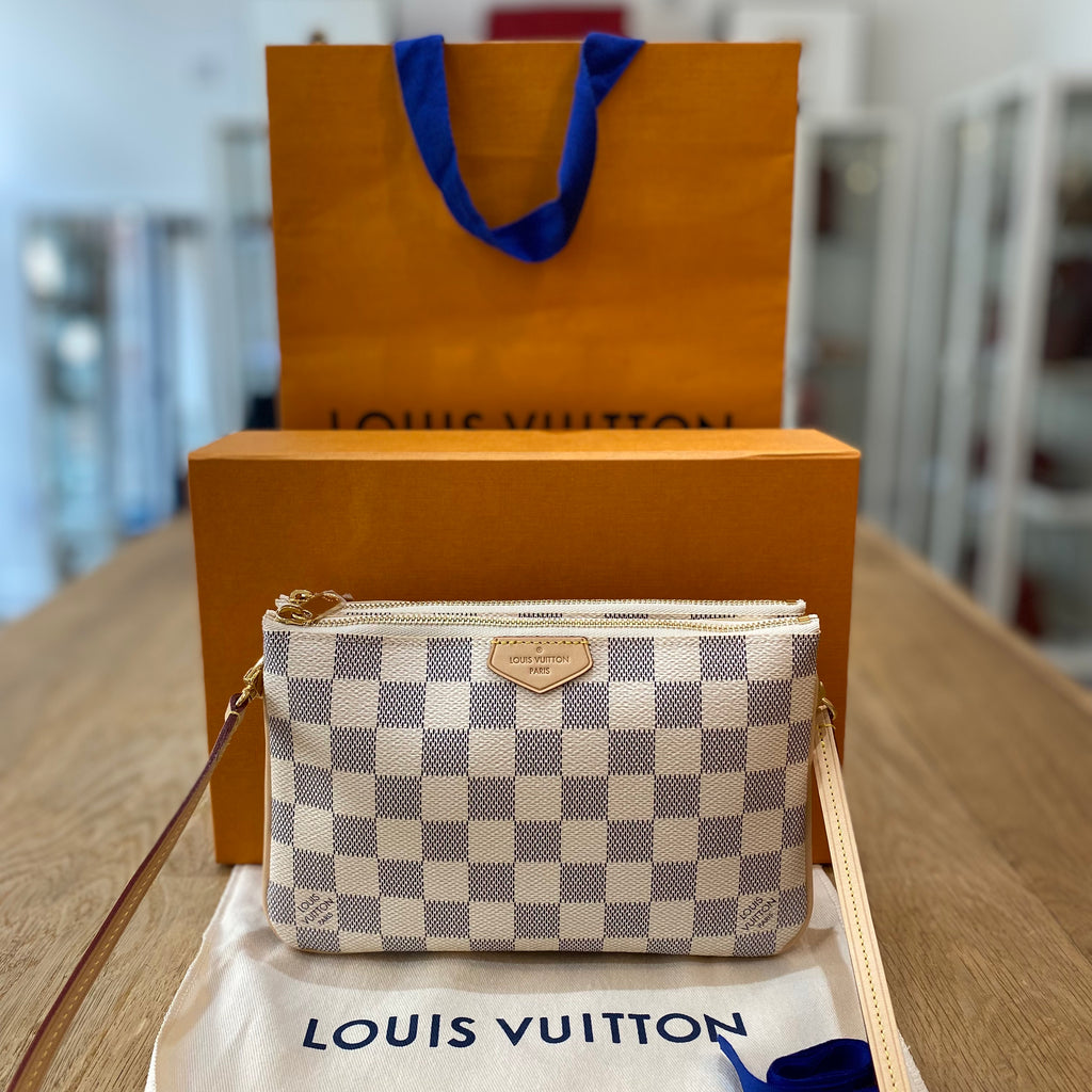 Louis Vuitton Double Zip Pochette Damier Azure