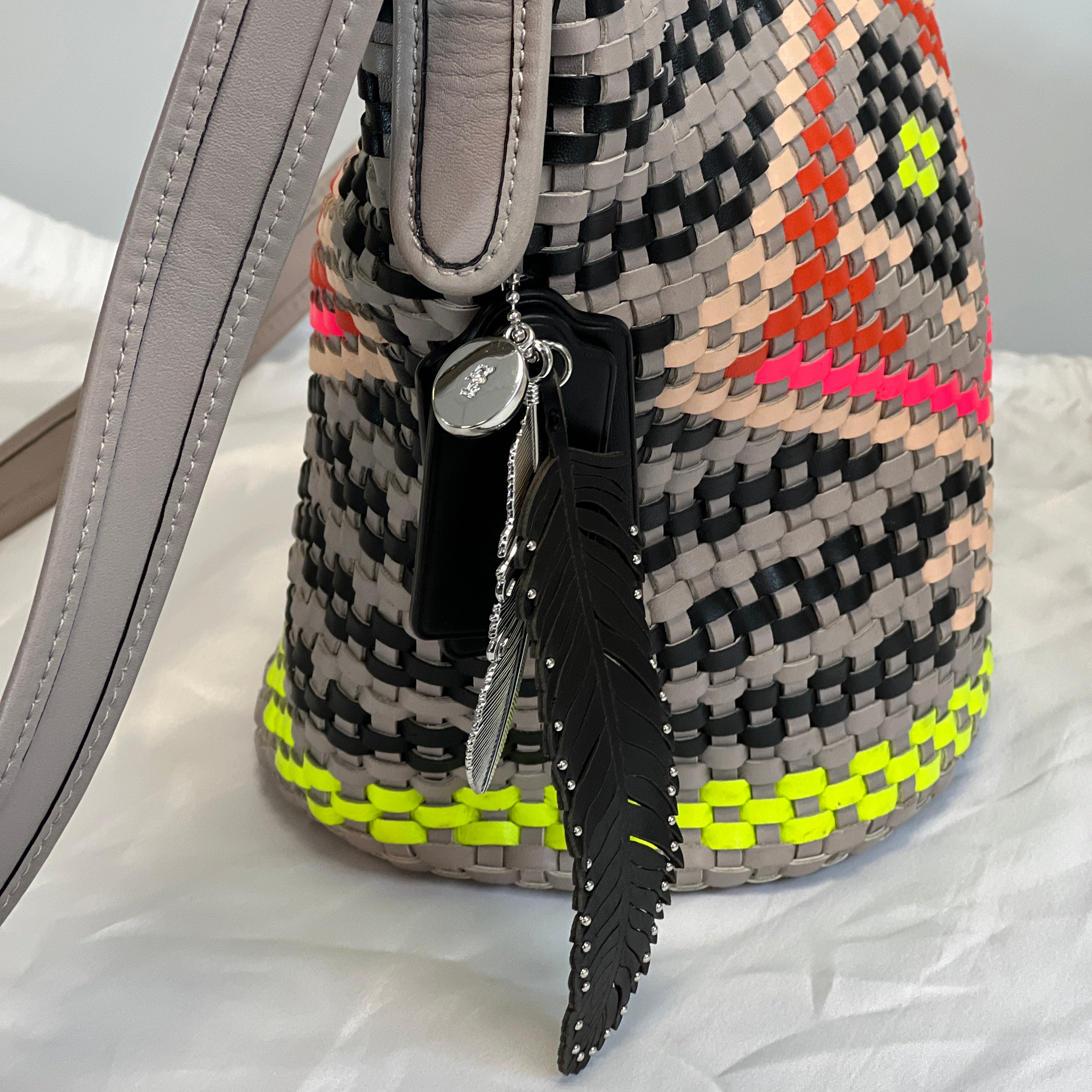 Coach woven Bucket bag deals