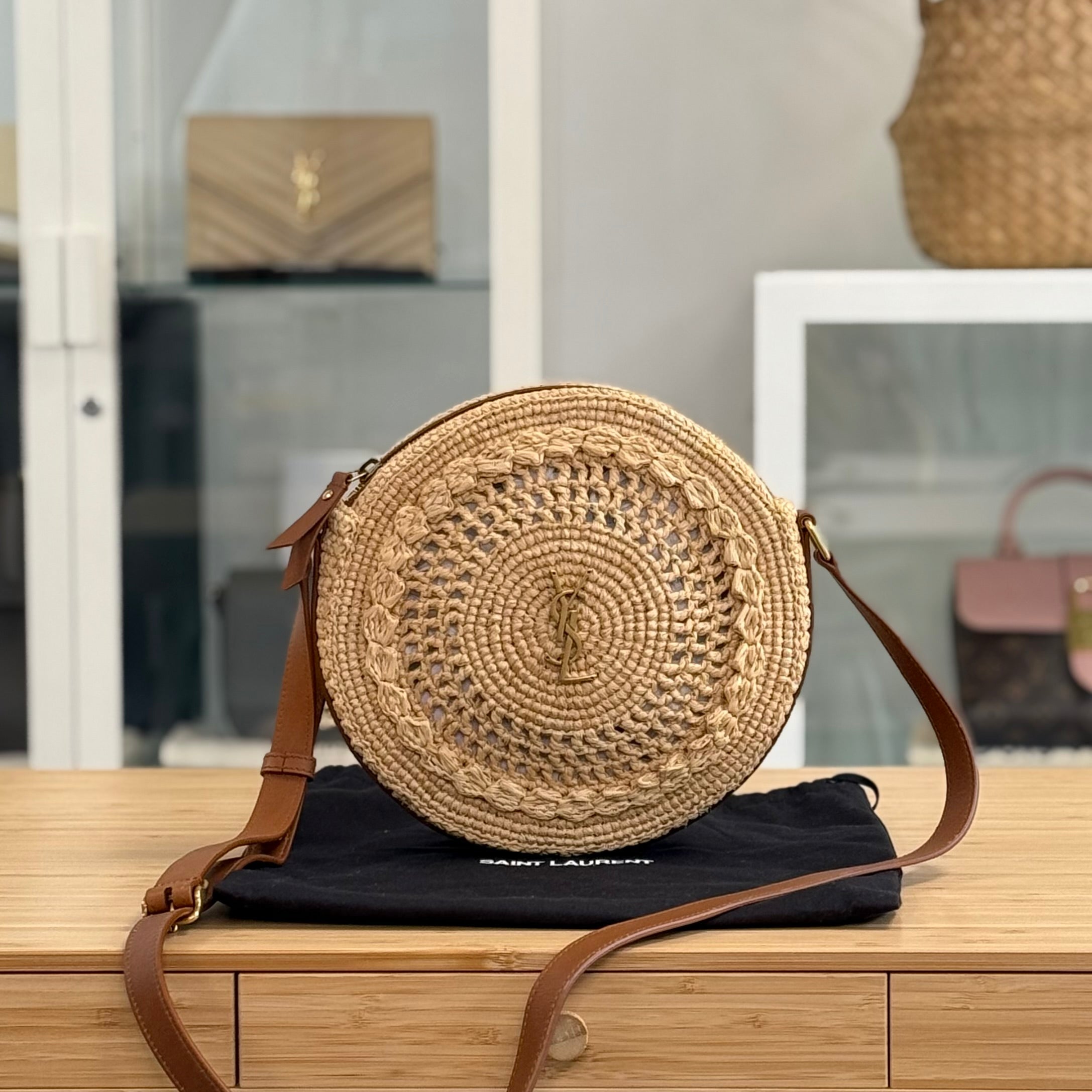 Raffia Woven Circle Bag Round Metallic Raffia Bag Accessories Monsoon