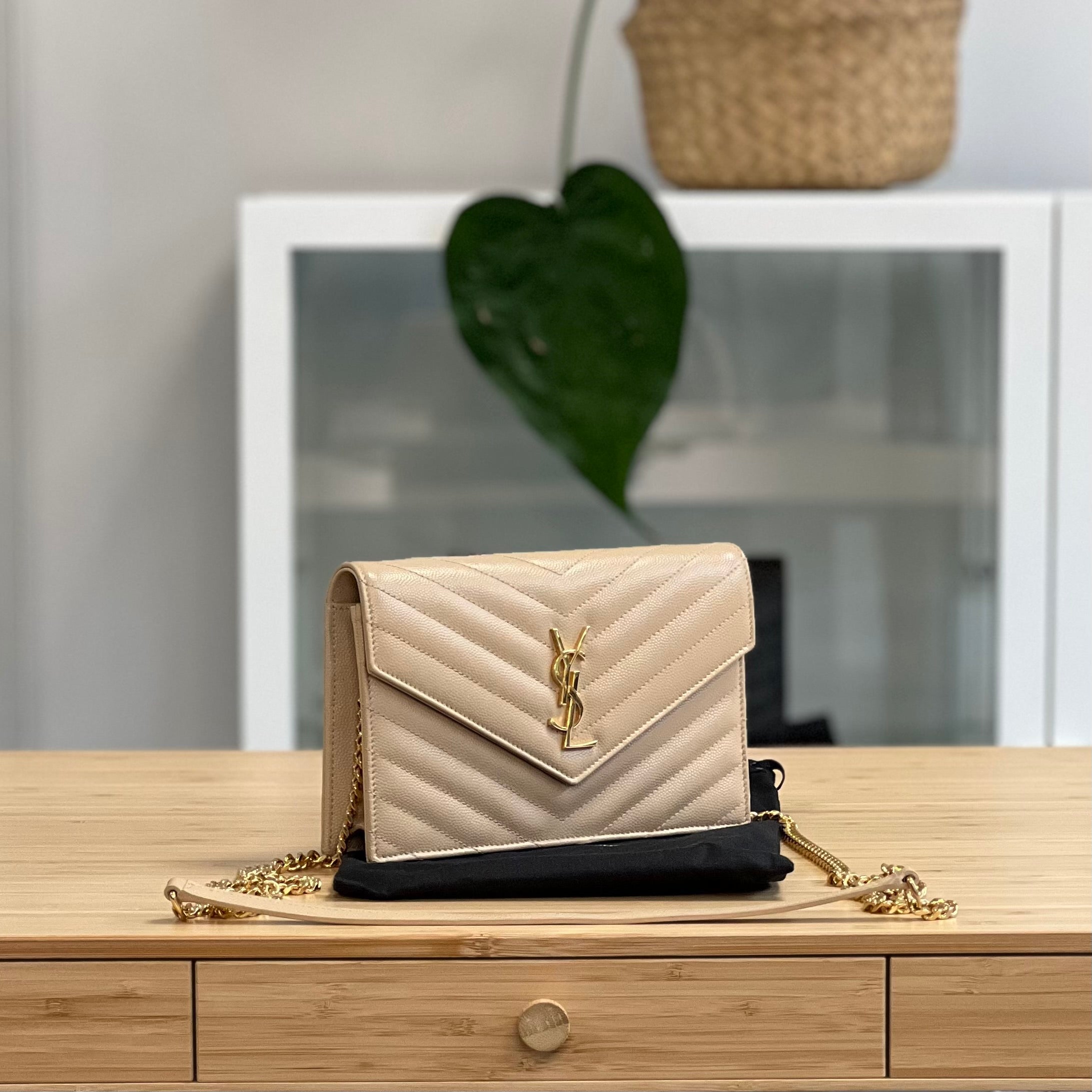 Ysl Woc Dark Beige Ysl Bag Saint Laurent Cassandre Envelope Chain