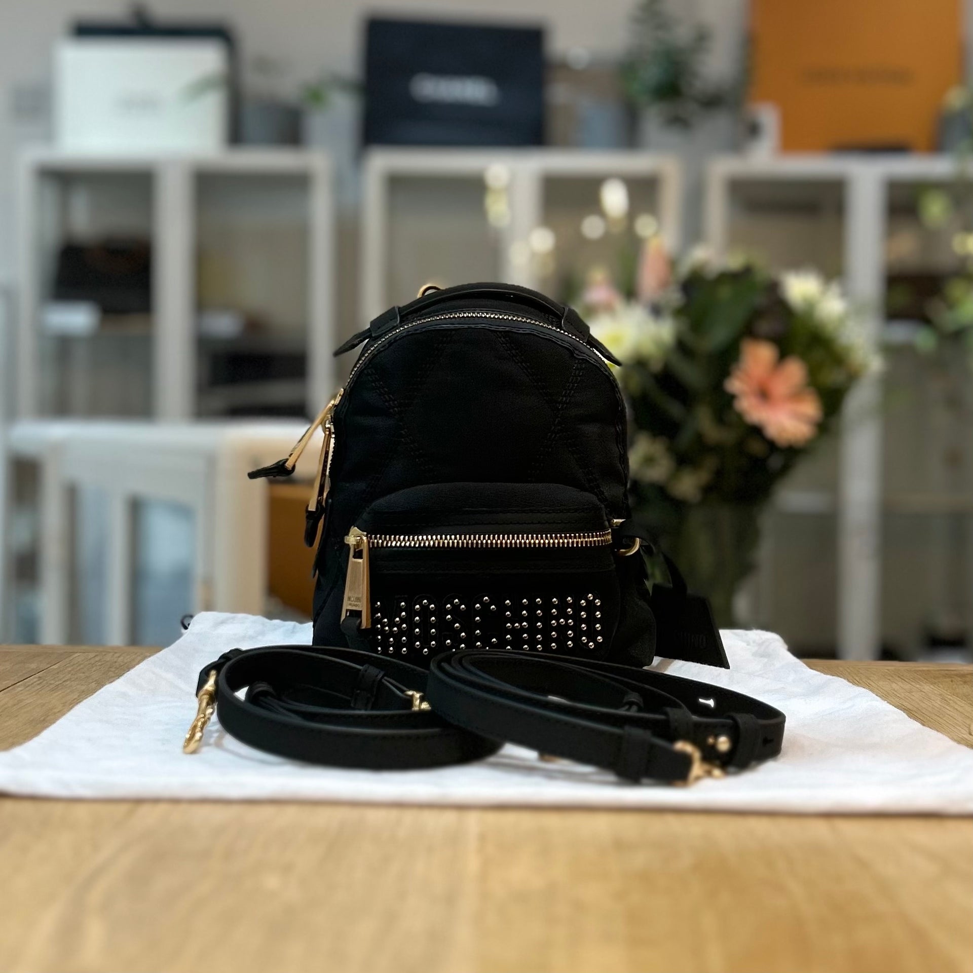 Moschino Mini Studded Backpack – ARMCANDY BAG CO