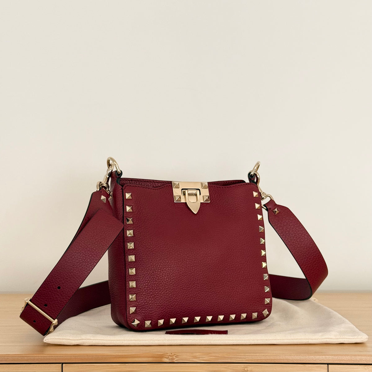 Valentino Rockstud Flip-Lock Messenger