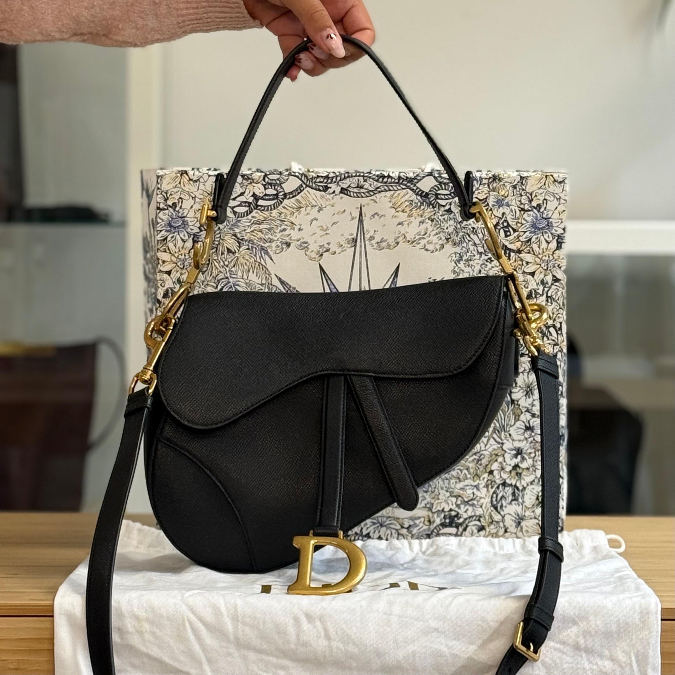 Shoulder Bag Saddle Bag Schwarz Dior Dior Mini Saddle Shoulder Bag