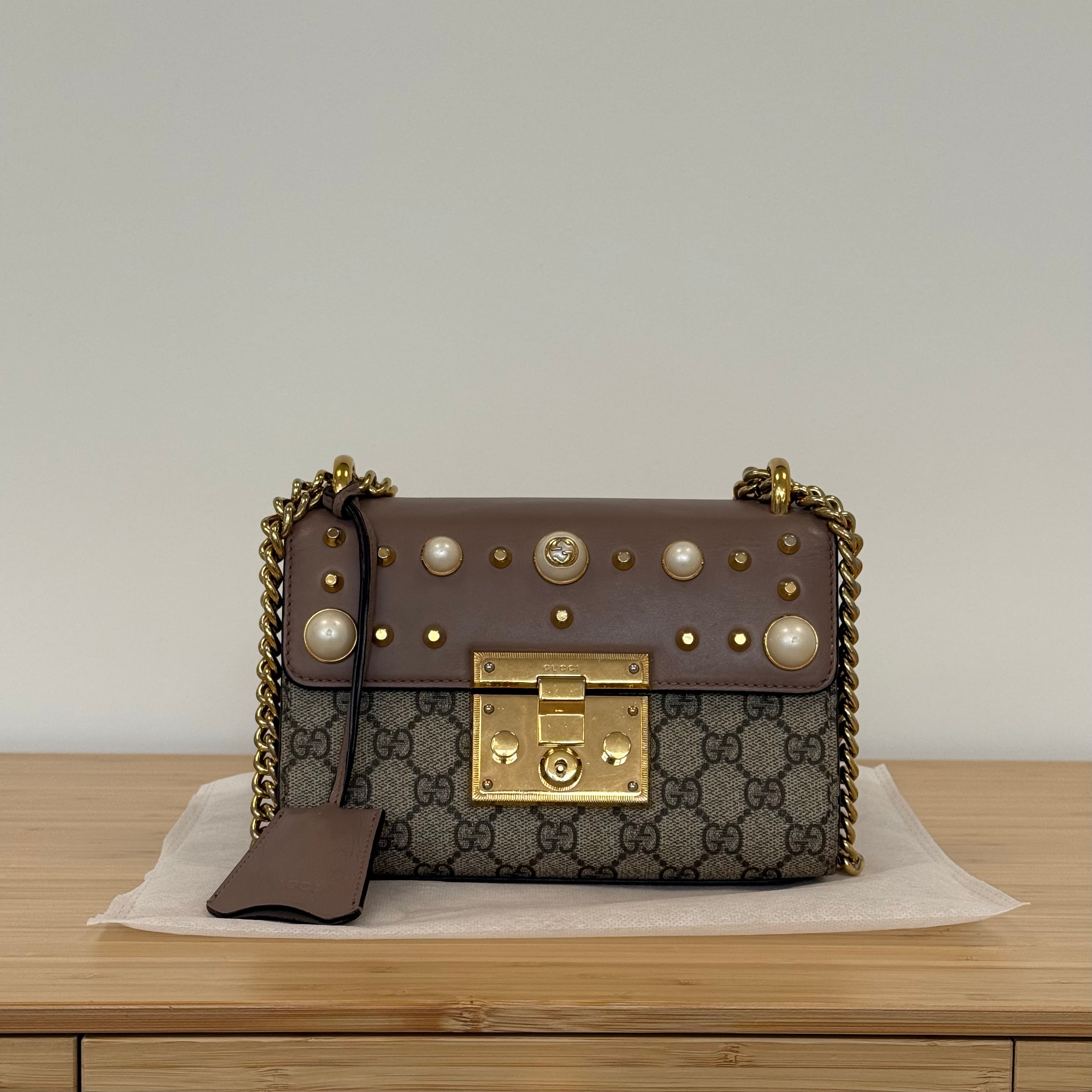 Gucci Supreme Pearl Stud Padlock