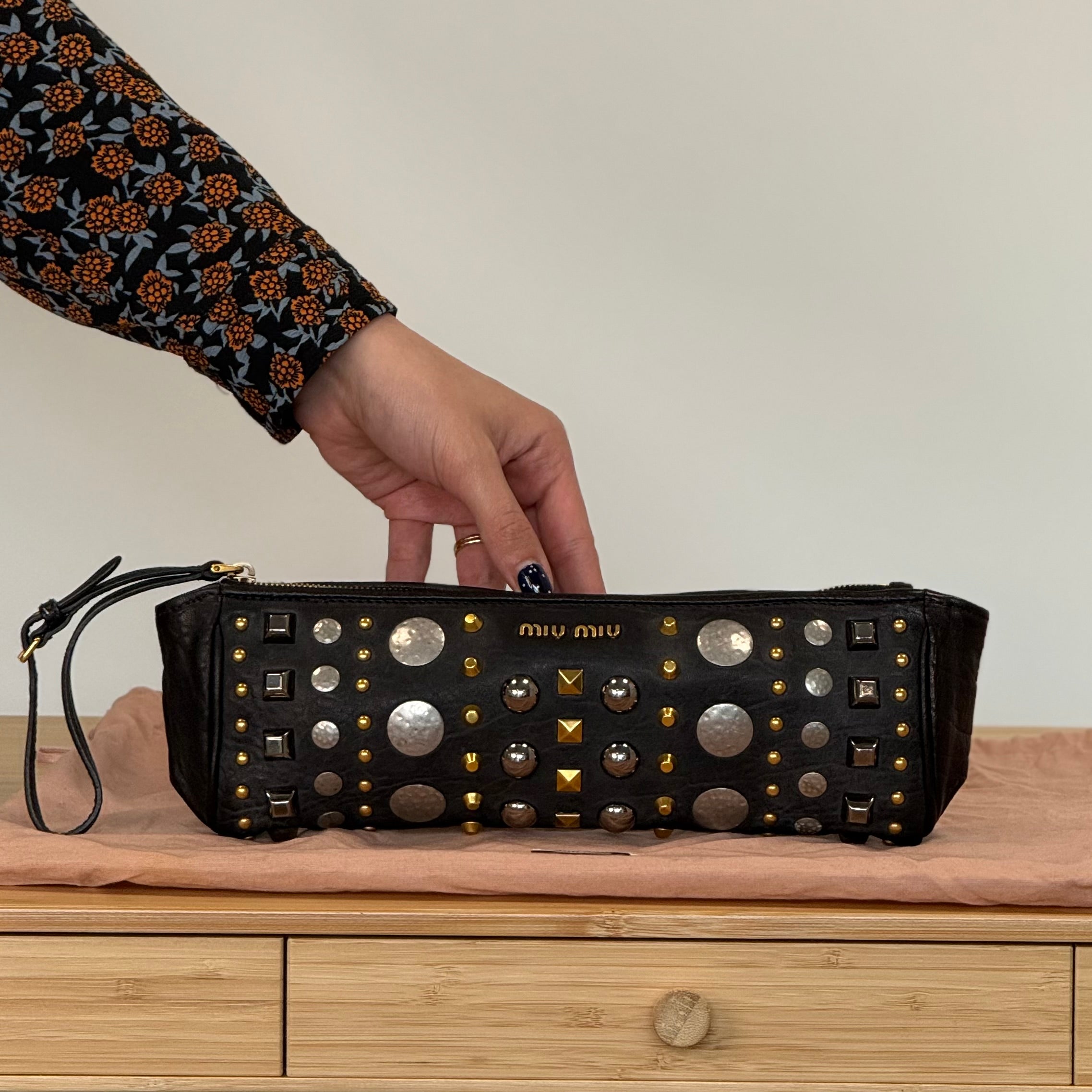 Miu Miu Studded Clutch – ARMCANDY BAG CO
