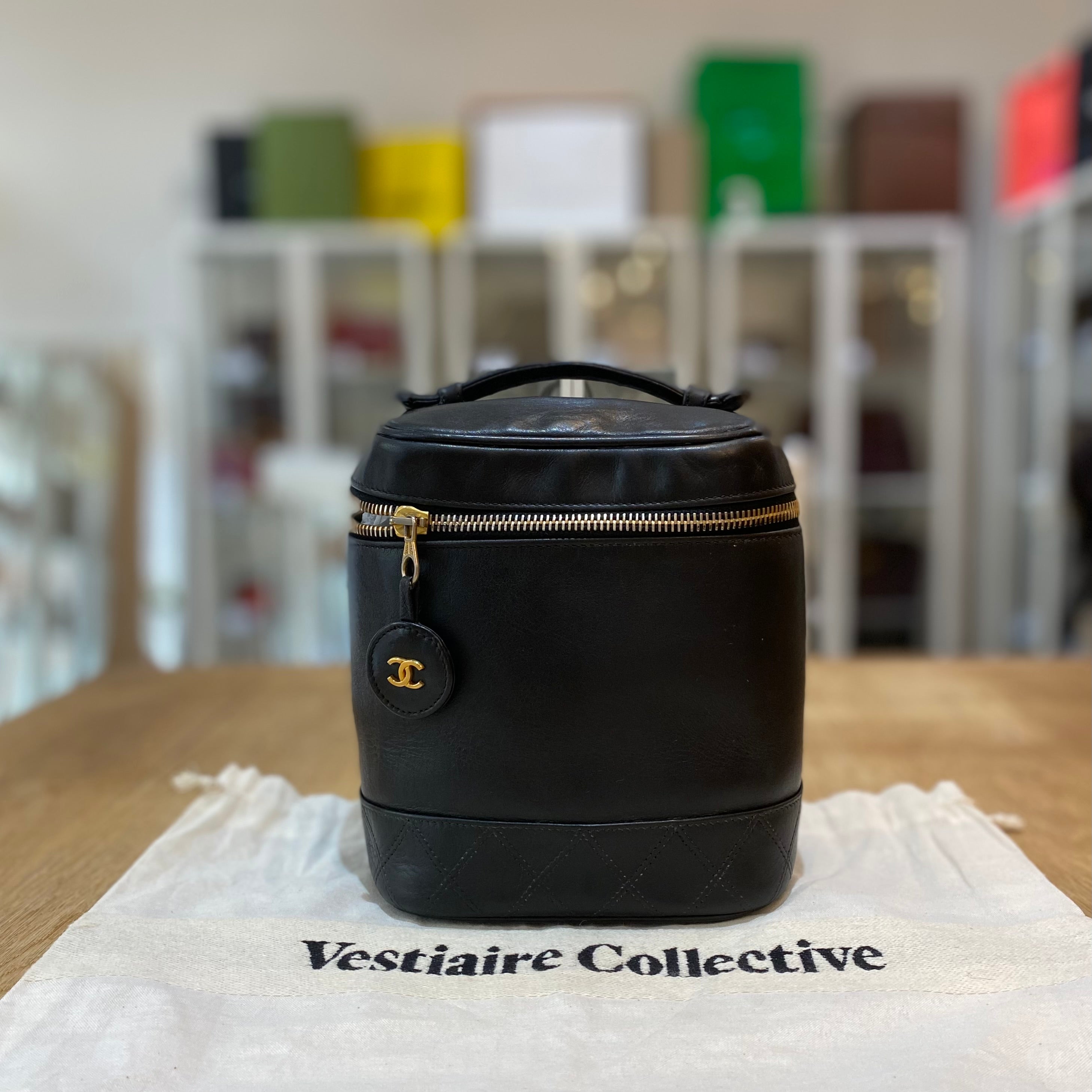 Chanel Vintage Timeless Vanity Bag Black  THE PURSE AFFAIR