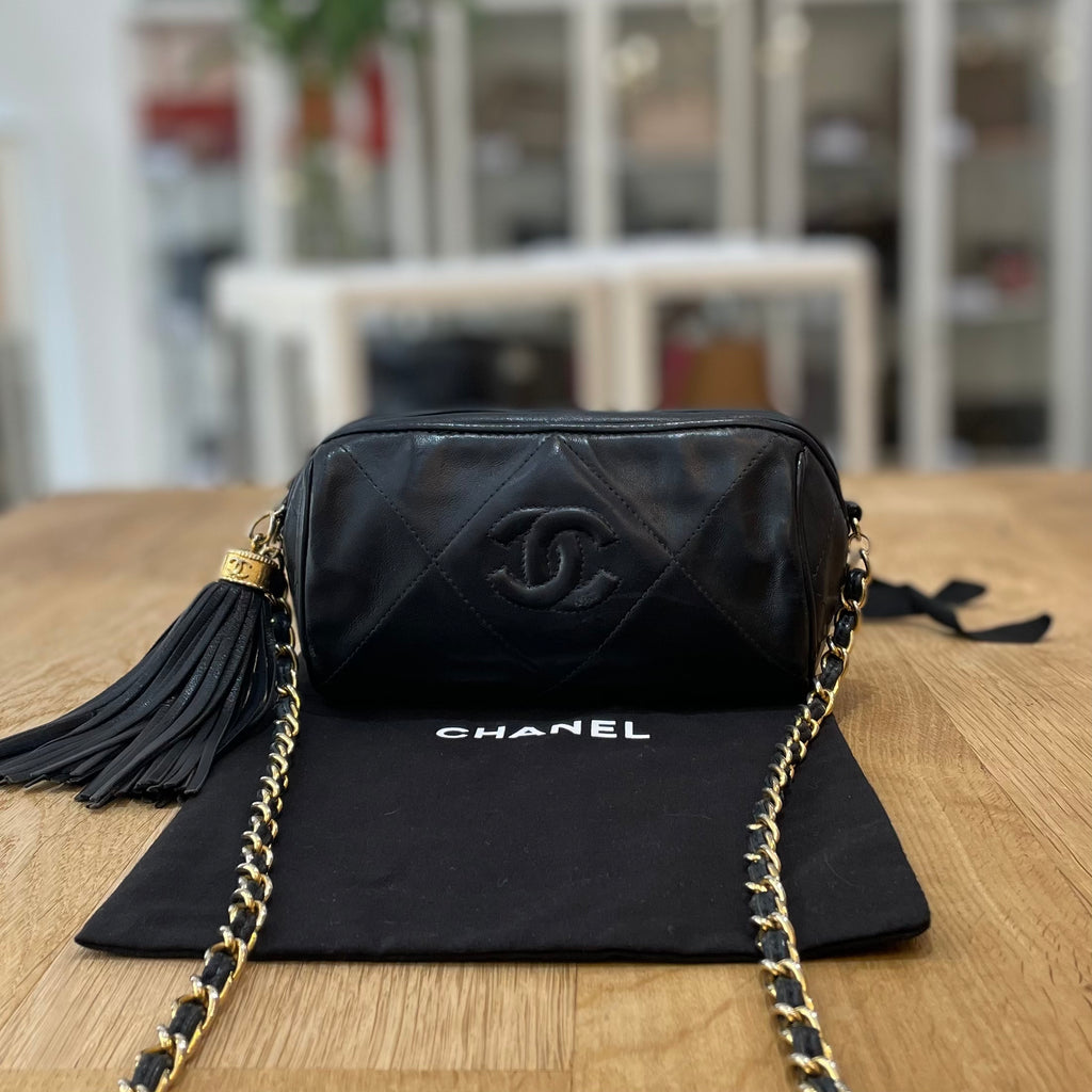 Tamara's Estate Sales - Vintage Chanel mini bag Tassel. Matelasse chain  shoulder strap.