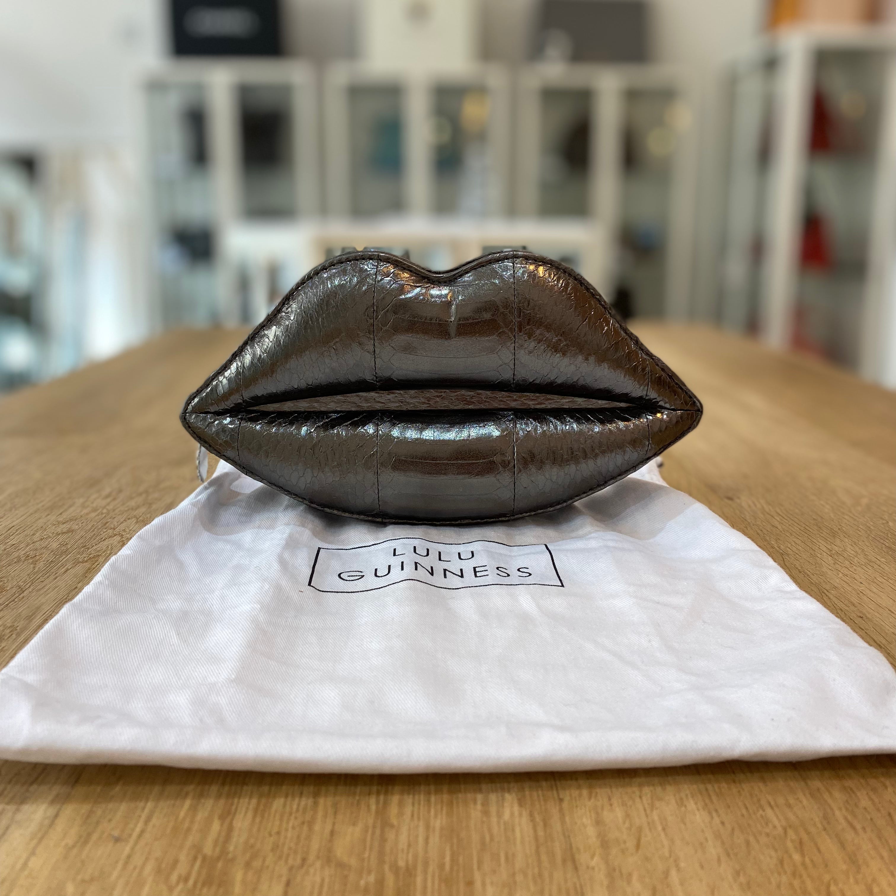 Lulu guinness silver lips clutch sale