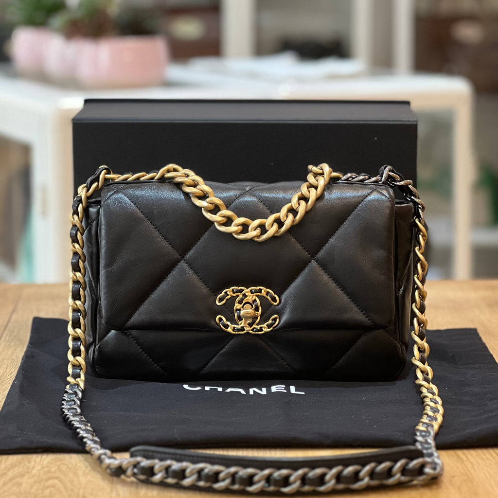 Chanel Peach Quilted Patent Leather Wallet On Chain Bag