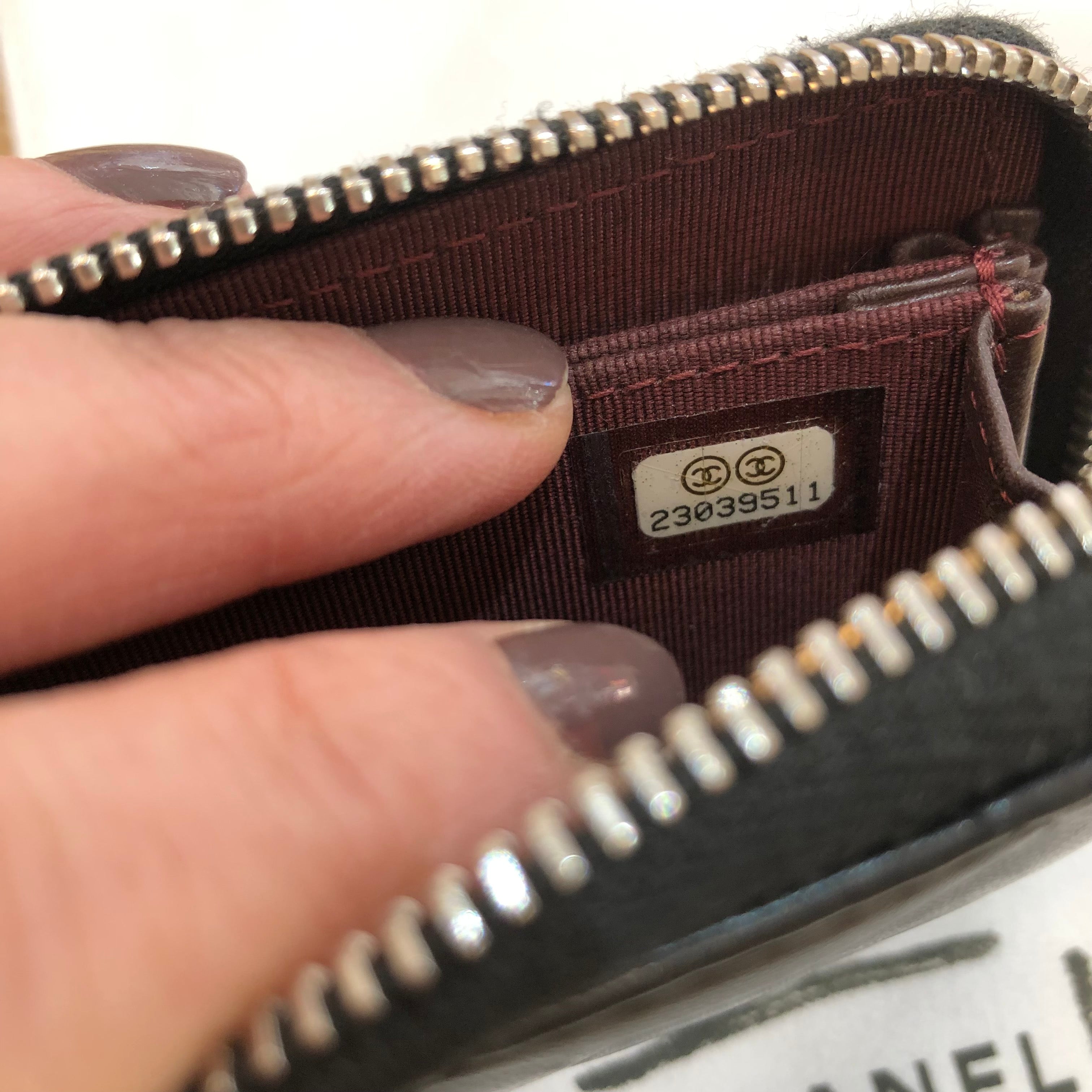 chanel zip coin wallet